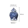 Tarro de almacenamiento de porcelana azul y blanco de estilo chino nuevo hecho en fábrica, tarro de cerámica pintado a mano con paisaje y flores, artículo decorativo para casas modelo y hoteles