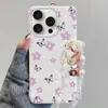 Aplicável à Capa de Celular Huawei Mate80ProMax Estilo Fresco Nova15 Pulseira Honor 500 P80 Flores Borboletas