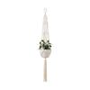 Cesta colgante de bolsillo para jardinería, cesta colgante de cuerda de algodón natural tejida a mano, maceta para flores, maceta para balcón, red para maceta.