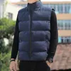 Chaleco de Algodón con Relleno de Plumas de Color Sólido para Hombre Abrigo de Invierno Moderno Holgado Versátil Grueso Cálido Ropa de Abrigo para Pareja Chaleco