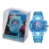 Reloj para niños de estudiante nuevo al por mayor de plástico de princesa de hielo y nieve dibujos animados luminosos comercio electrónico transfronterizo generación