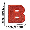 Suministro transfronterizo de parches bordados de letras y números en inglés color rojo brillante con adhesivo termofusible para decoración de ropa y sombreros