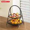 Plato de frutas para el hogar, sala de estar, mesa de café, multicapa, lujo ligero, cesta de frutas de alta gama, dulces, pasteles, frutas secas, exhibición de bocadillos, estante de almacenamiento