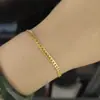 Pulsera minimalista de acero de titanio europea y americana para mujer, estilo ins, nicho, sensación de alta gama, versátil, chapada en oro de 18 quilates, conjunto de joyería de cadena lisa