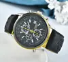Reloj de pulsera para hombre de tres ojos y seis pines, de negocios, azul caliente Ángel del Oeste Hierro West c caliente AliExpress, reloj de tiempo, multifunción