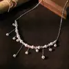 Collar Colgante Borla de Perlas de Agua Dulce Natural para Mujer Verano Plata de Ley S925 Lujo Ligero Sensación de Alta Gama Diseño Versátil Cadena para la Clavícula