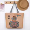 Nuevo Bolso de Lona Portátil de Hombro para Mujer Dibujo Animado Óxido Simple de Gran Capacidad Bolsa de Compras Bolsa de Viaje de Corta Distancia