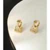 Aretes de Plata Esterlina 925 Diseño Nicho Cuadrado para Mujer Aretes de Moda de Zirconia de Alta Gama Aretes Simples al por Mayor
