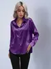 Comercio Exterior Europeo y Americano Aliexpress Ropa de Mujer Otoño Camisa de Satén 2025 Otoño Nueva Camisa de Satén de Manga Larga Venta al por Mayor