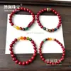 Pulsera Original de Fábrica del Dios de la Riqueza de Cinco Vías de Cinabrio, Pixiu de Arena de Cristal Natural, Pulsera del Dios de la Riqueza de Cinco Vías para Hombres y Mujeres, Regalo del Año del Caballo