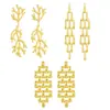 Pendientes de coral creativos exagerados europeos y americanos de acero inoxidable con borla larga irregular de gota de agua con correa de costura pendientes pendientes
