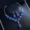 Collar de Amatista Estilo Europeo y Americano Nupcial Versátil Aretes de Pedrería Set de Dos Piezas