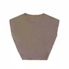 Top de malha de lã cropped de manga curta com ombros caídos para mulheres, regata de malha base sem costura de peça única com gola redonda ajustada