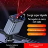 Carregador de Carro Teto Céu Estrelado 120W Carregamento Super Rápido para Celular Cabo Retrátil Um para Quatro Portas USB de Carro Acendedor de Cigarros