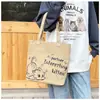 Bolsa Tote de Lona Grande Capacidade Casual Feminina 2025 Nova de Verão para Ir ao Trabalho Bolsa de Ombro para Sair Bolsa de Compras Portátil