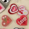 Etiqueta Bordada Original para Computadora Pegatinas de Bordado Corazón de Dibujos Animados Etiqueta de Tela en Inglés Parche Autoadhesivo Pegatinas Accesorios Accesorios Pegatinas de Tela