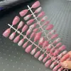 Tiras de Unha Pré-Feitas Artesanais, Unhas Usáveis Estilo Ins Gato Francês Olho de Gato Laço, Unhas Postiças Pura Artesanal Atacado