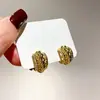 Brincos de Renda Trançada Oca Multicamadas Metalizados Eletrodepositados com Design de Moda Coreana, Acessórios de Orelha de Nicho Simples e Estilosos