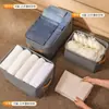 Cesta de Almacenamiento de Ropa con Aro de Acero para Hogar, Dormitorio, Armario, Cajón, Caja de Almacenamiento para Pantalones, Caja de Almacenamiento Plegable de Tela No Tejida