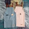 Delantal de cocina nuevo impermeable y a prueba de aceite uniforme de trabajo catering para mujer estilo coreano peto delgado para hombre con logo estampado