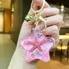 Llavero Creativo Serie Océano Relleno de Aceite Pez Payaso Estrella de Mar Pez Pequeño Colgante de Bolso Decoración de Llavero