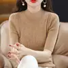 2026 Nuevo Modelo Andy Terciopelo para Mujer Ajuste Delgado Suéter de Punto de Manga Media Color Sólido Simple Casual para el Trabajo
