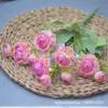 Flores Artificiais de Rosa de Chá Transfronteiriças, Lótus Pequeno Falso, Rosas de Chá para Decoração de Sala de Estar, Buquê de Flores Pequenas de Rosa para Comércio Exterior, Flores Artificiais
