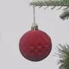 Nueva bola de Navidad aterciopelada en plástico rojo vino, adorno colgante de Navidad para centro comercial transfronterizo, bola decorativa para árbol de Navidad con forma de calabaza