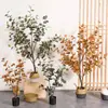 Planta Verde Artificial en Maceta Estilo Nórdico Árbol de Eucalipto Planta Artificial Grande Adorno Decoración de Interior Árbol de Hojas de Dinero Bonsái