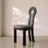 Silla de comedor vintage de madera maciza estilo francés, silla con respaldo de diseño de mediados de siglo, silla de tocador de dormitorio estilo wabi-sabi, silla clave