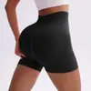 Pantalones Cortos de Yoga de Cintura Alta Transfronterizos de Tres Cuartos Color Melocotón Levanta Glúteos Color Brillante Shorts de Yoga Levanta Glúteos Shorts Deportivos de Fitness para Mujer