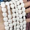 Contas de pedra vulcânica em forma de coração coloridas atacado rocha vulcânica preta forma de amor acessórios para joias DIY contas