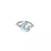 Anillo Luna Estrella Azul Glaciar 2026 Nuevo Diseño de Nicho Anillo para Dedo Índice Anillo Ajustable para Mujeres