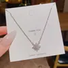 Collar cuadrado pequeño de circón ultrabrillante estilo coreano para mujer, lujo ligero, elegante, cadena para clavícula de acero de titanio de alta gama, venta al por mayor