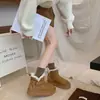 Sapatos de Algodão Quentes do Nordeste Femininos com Barra Dobrada Pelúcia Plataforma Espessada Solado Grosso Slip-on Botas de Neve 2026 Inverno Novo Versátil