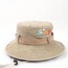 Estilo Étnico Sombrero de Pescador Algodón Bordado Dibujos Animados Cuerda Protector contra el Viento Sombrero Cubeta Lavado Sombrero de Pesca Sombrero de Sol Estilo Vaquero Occidental