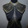 Moda europea y americana nueva cadena de hombro larga con borlas huecas de diamantes de imitación Chal de cristal para novia boda Accesorios transfronterizos Venta al por mayor