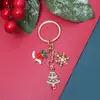 Chaveiro de Natal Transfronteiriço Europeu e Americano Liga de Zinco Pingente de Gota de Óleo Pingente Decorativo para Bolsa de Corrente Acessórios Fofos Joias