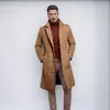 Novo Casaco de Lã Masculino para Comércio Exterior, Estilo Coreano, Cor Sólida, Casual, Simples, Trançado de Botão Único Atacado