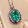 2025 Huabi Joyería Base de Cobre Chapado en Oro Imitación Corte Nido de Pájaro Verde Para Negro Oro Conjunto para Mujer 15*20-13*18