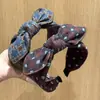 Acessório de Cabelo Retro Estilo Coreano com Aba Larga e Laço para Mulheres Topo Alto Crânio Prensando Cabelo Xadrez Acessórios de Cabelo Novo Outono/Inverno Acessórios de Cabelo Transfronteiriços Atacado