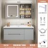 Nuevo Estilo Panel de Puerta de Roble Mesa de Lavado Combinación Lavabo Lavabo para Baño Crema Gabinete de Baño Integrado Lavabo