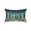 Funda de Almohada Atmósfera Navideña de Amazon Papá Noel Hogar Escena de Nieve Estampada Cubierta Decorativa para Cojín de Sofá Mesita de Noche