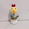 Planta em vaso de crochê feita à mão acabada ornamentos domésticos lã cabeça de animal criativa tigre galinha filhote de cachorro gatinho