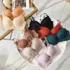 Taza para Pan al Vapor de Pecho Pequeño Espesa de 4 cm Ropa Interior de Niña Cómoda Sin Aros Reafirmante Sujetador de Encaje Ajustable