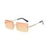 Nuevos Lentes de Sol Cuadrados Sin Montura Lentes de Sol de Moda de Verano Europeos y Americanos Productos Calientes Venta al por Mayor al Contado Gafas Retro de Metal de Moda