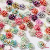 Liquidação 8mm Flor de Resina Flor de Rosa Pequena Mabe Galvanizado Tie-Dye Feito à Mão DIY Arte de Unha Brinco Joia Decoração Materiais