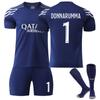 2425 París Tres Partidos Fuera No. 7 Kvarla No. 19 Li Gangren No. 10 Dembele Uniforme de Fútbol para Niños Jersey