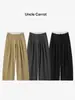 Pantalones de traje para mujer color caqui estilo 'old money', estilo fino de otoño, con caída, de alta gama, de cintura alta, pierna ancha, pantalones largos casuales para mujer
