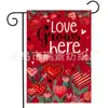 Bandera de Jardín Roja de Amor para el Día de San Valentín de Amazon Decoración de Patio Venta Directa del Fabricante Bandera de Jardín de Lino de Doble Cara